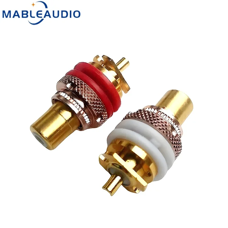 103 RCA Female Jack 24K Gold Plated PTFE Insulator Chassis Mount Phono Socket For HiFi Tube Amplifier CD Player DIY Audio Parts