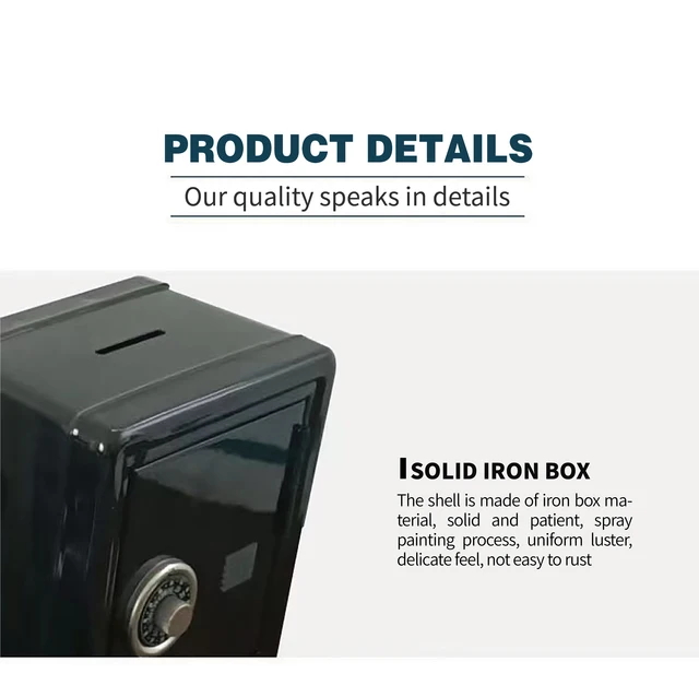 Household Insurance Box Vertical Mini Metal Safe Car Safe Key Insurance Cabinet Desktop Decoration Piggy Bank 3