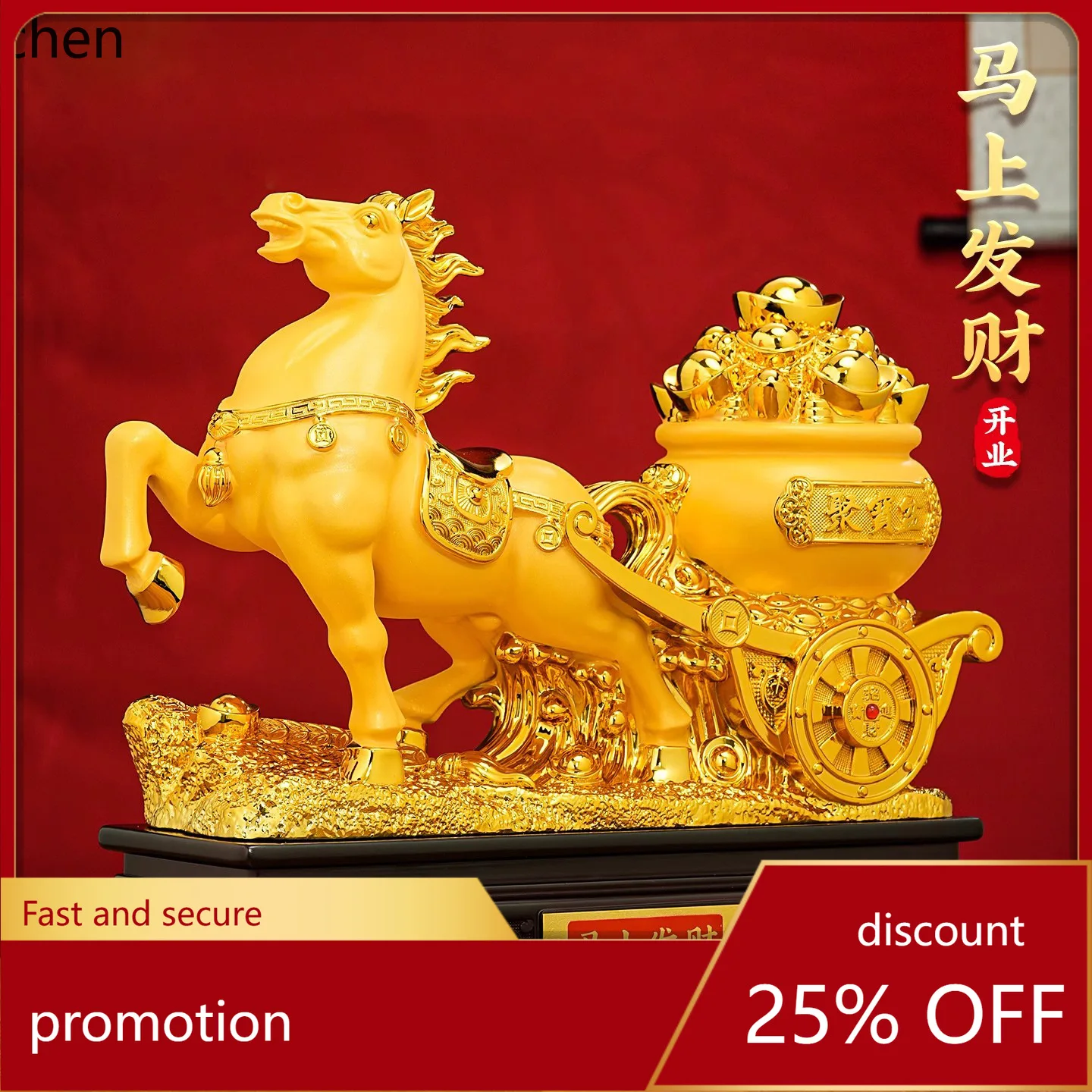 

CZ Horse Figurine Ornament, Year of the Horse Mascot Craft, High-end Gift, Office Treasure Basin, Opening Decoration