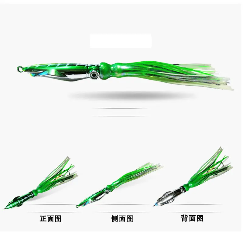 Metal Jig Head Octopus Skirt Fishing Lure Slow Noctilucent Pitch Squid Jigging Bait 60g/100g/150g/200g Sea Winter Fishing Lures