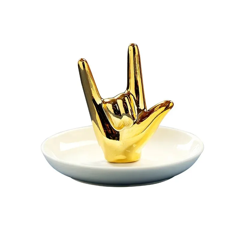

Light luxury ceramic necklace jewelry ring storage jewelry plate