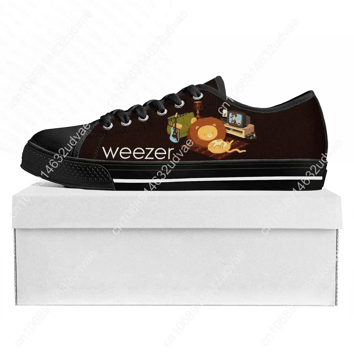 Weezer Pop Rock Band Low Top High Quality Sneakers Mens Womens Teenager Canvas Sneaker  Prode Casual Couple Shoes Custom Shoe