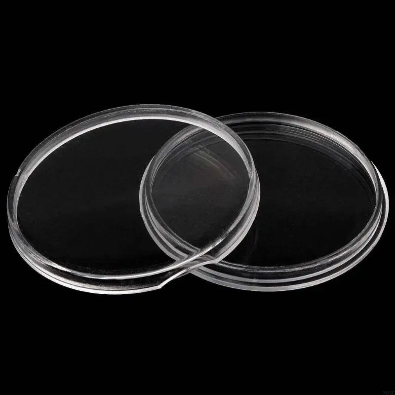 N84C 10pcs Clear Rodada 70 mm ajuste direto Cápsulas moeda suporte aéreo armazenamento exibição