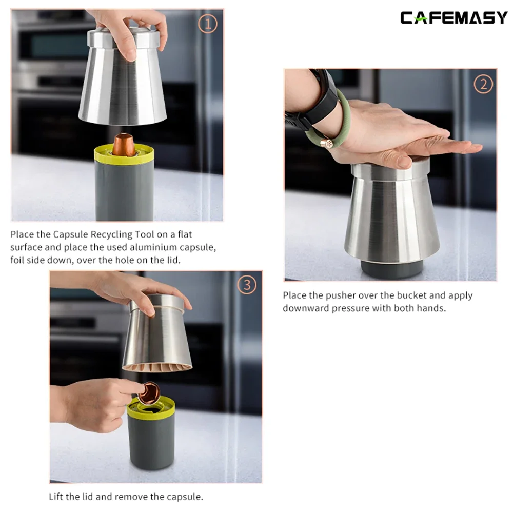 Cápsulas De Café Reciclagem Caixa De Café Em Pó Resíduos De Reciclagem Ferramenta Espresso Dump Bin Moer Resíduos Bin para Nespresso