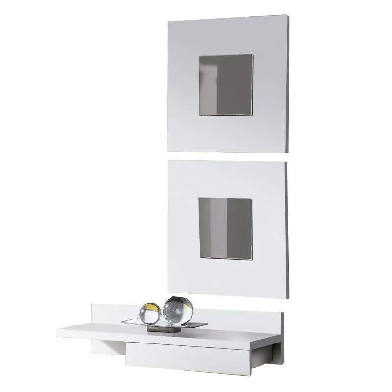 Entrance furniture Cajun Hall with 2 mirrors White Color 70CM