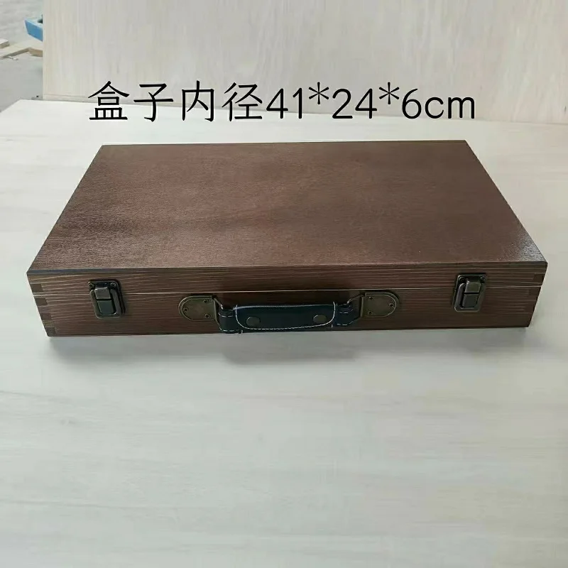 National Rectangular Wooden Suitcase Wooden Box Solid Wood Box Miscellaneous Storage Box