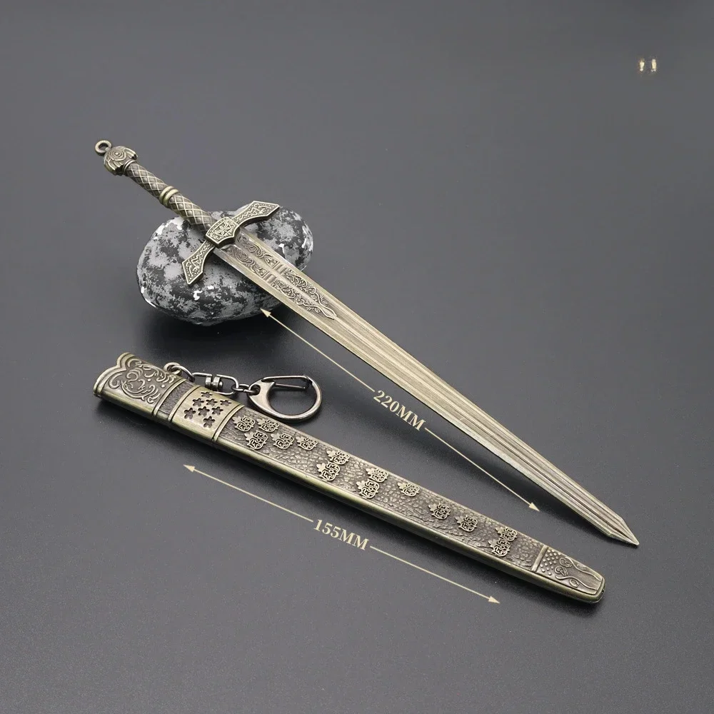 Arme de jeu Anime entourant l'épée de chevalier sans-abri, fourreau en alliage de zinc, modèle d'arme, artisanat, décoration, jouets de collection, 22cm