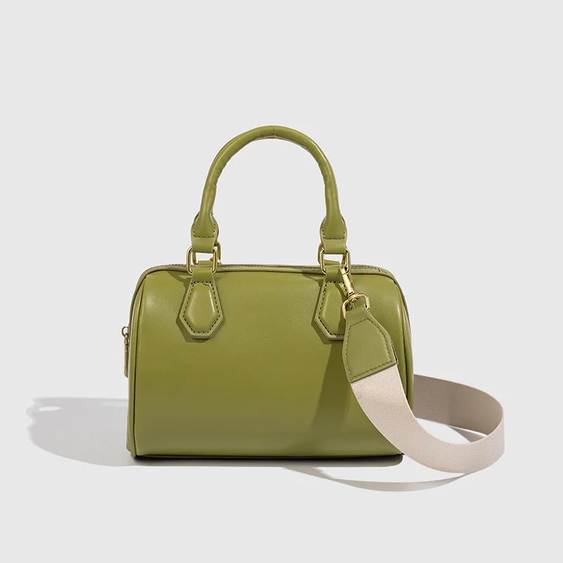 

Fashionable Versatile Single Layer Boston Pillow HandBag for Women 2026 Soft Leather Shoulder Crossbody Commuter Bag Sac A Main