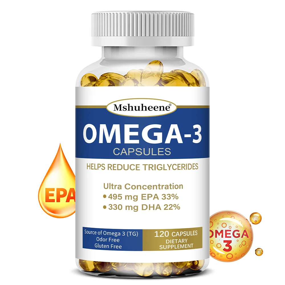 Triple Strength Omega 3 Fish Oil, EPA & DHA Rich, Heart Brain Eye Support, Skin Hair & Nervous System Health, High Absorption