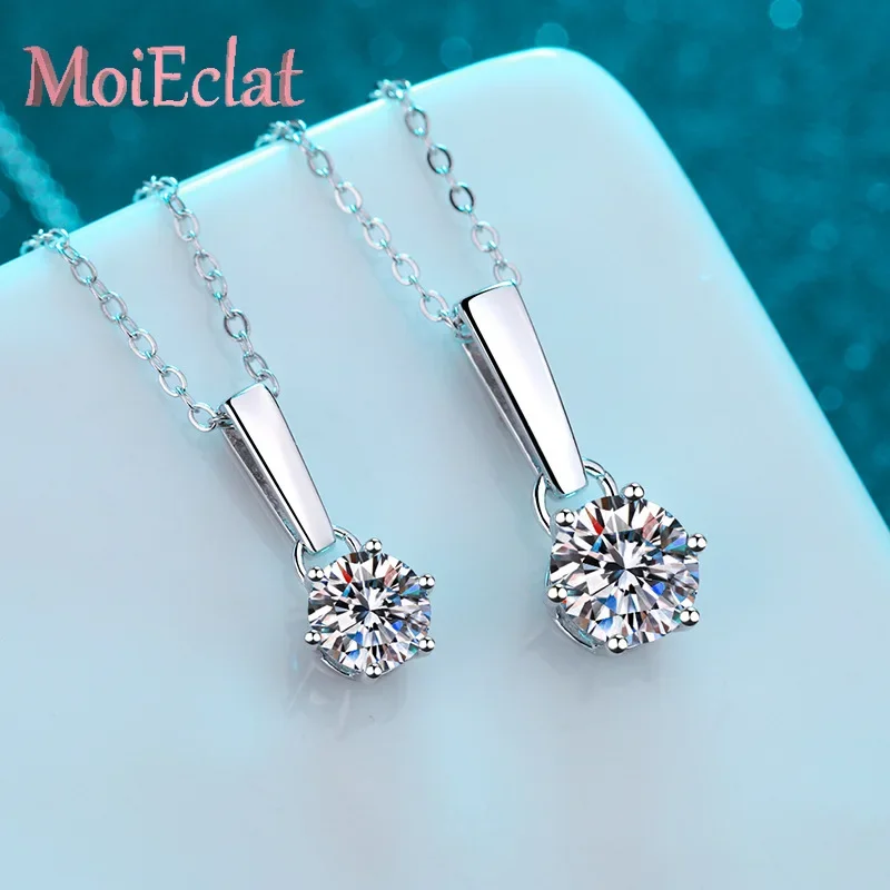 

Ожерелье с муассанитом 1/2 карата, кулон с шестью крапанами, платиновая цепочка PT950, подарок на день рождения для женщин