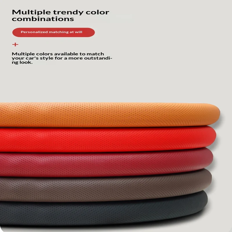 For MINI Car steering wheel cover all season universal anti slip breathable Nappa leather ultra-thin all inclusive handle