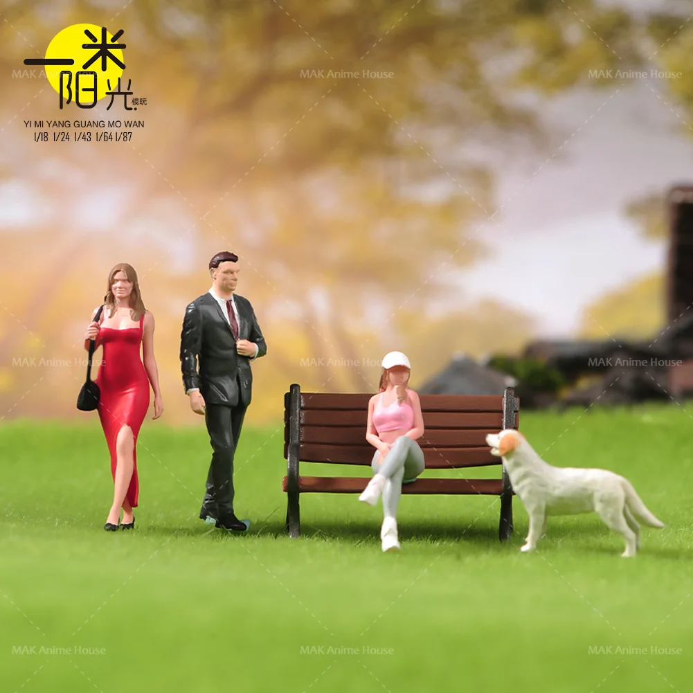 

Miniatures Figures 1/64 Outdoor Park Couple Outing Bench Model Decoration Creative Photography Scene Dolls Toys
