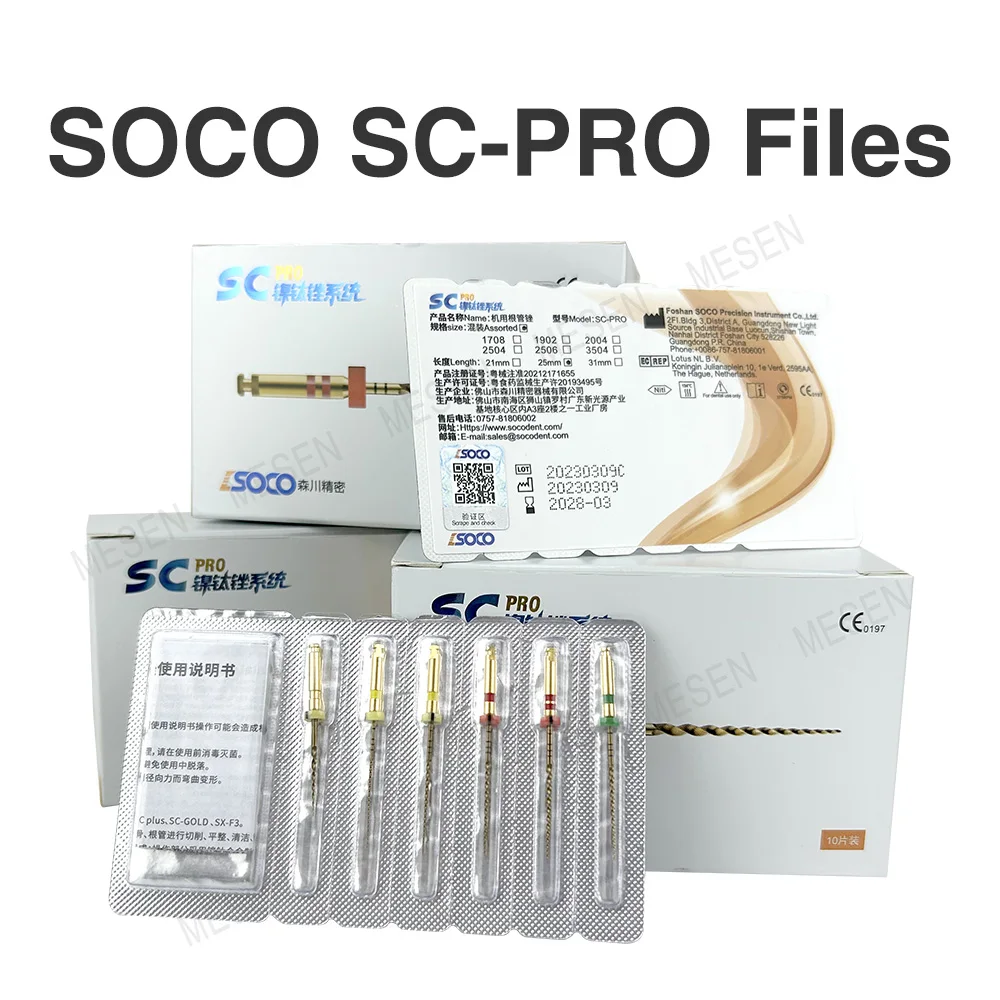 

10Boxes COXO SC-Pro Niti Endo File Dental Rotary Files Golden Endodontic File Nickel-titanium Root Canal Instrument Dentist Tool