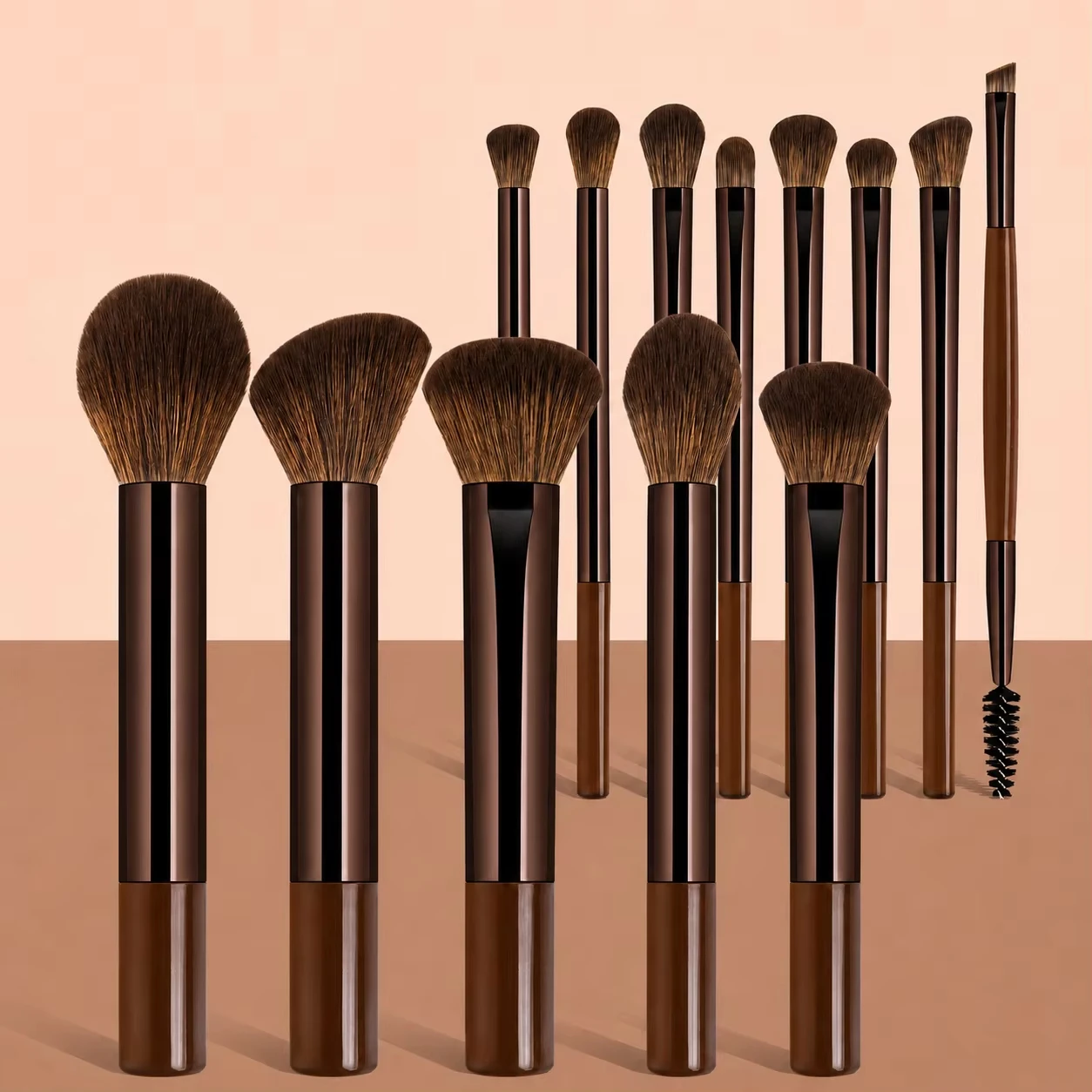 16pcs Makeup Tools Including 13pcs Makeup Brushes Set + 1pc Makeup Bag + 2pcs Air Puff Accessories Foundation Brush Blush Brush.