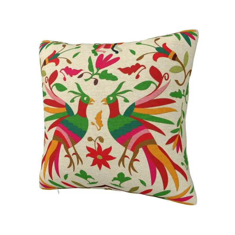 Mexican Flowers Embroidery Throw Pillow Covers Living Room Folk Floral Texture Cushion Decoration Salon Square Pillowcase