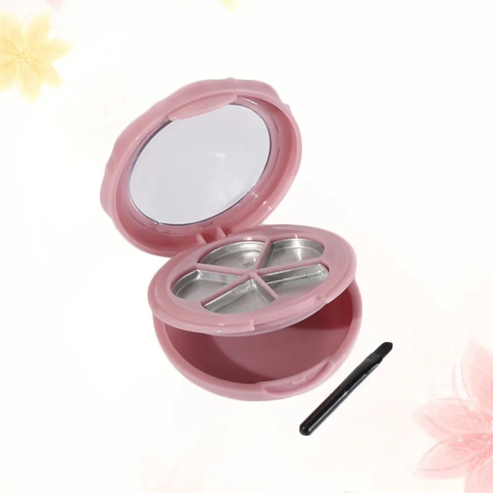 3Pcs Five Grids Empty Eyeshadow Compact Lipstick Box Portable Organizer for Makeup with Mirror Pink Empty Eyeshadow Compact