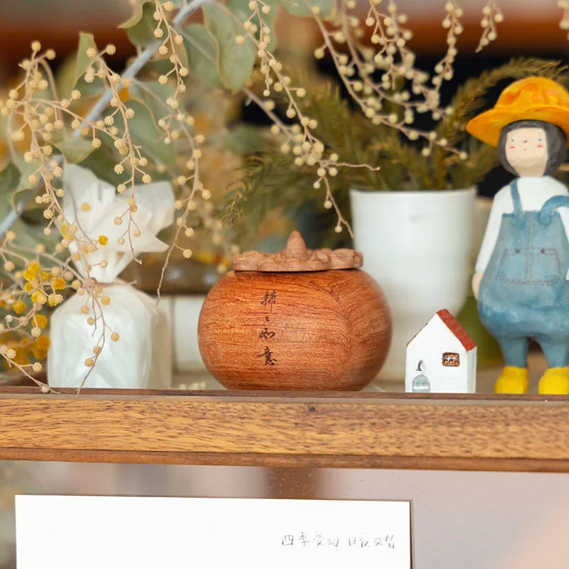 Persimmon Ruyi persimmon diffused wood solid wood aromatherapy ornament home car decoration New Year's housewarming gift