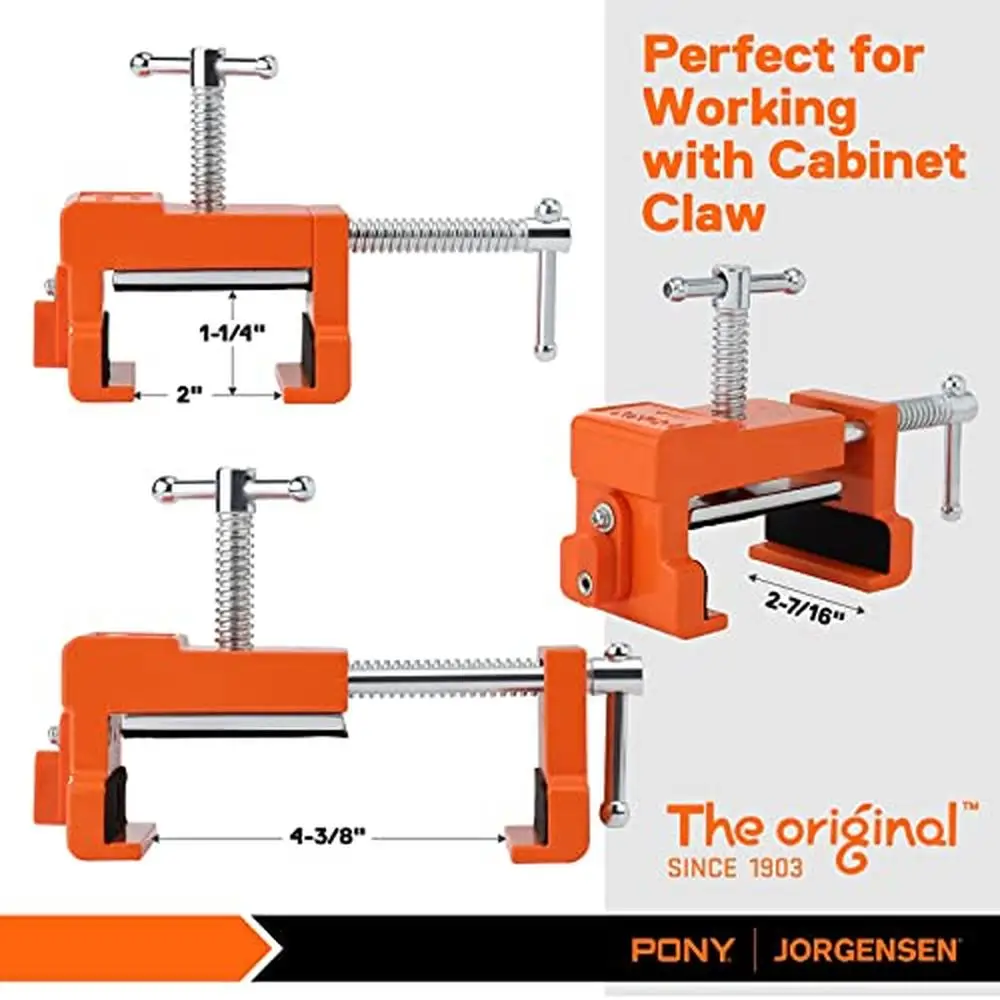 

Cabinet Clamps Set Face Frame Installation Easy 2-Step Process 440 lbs Load Capacity Orange Color Includes 6 Protective Pads