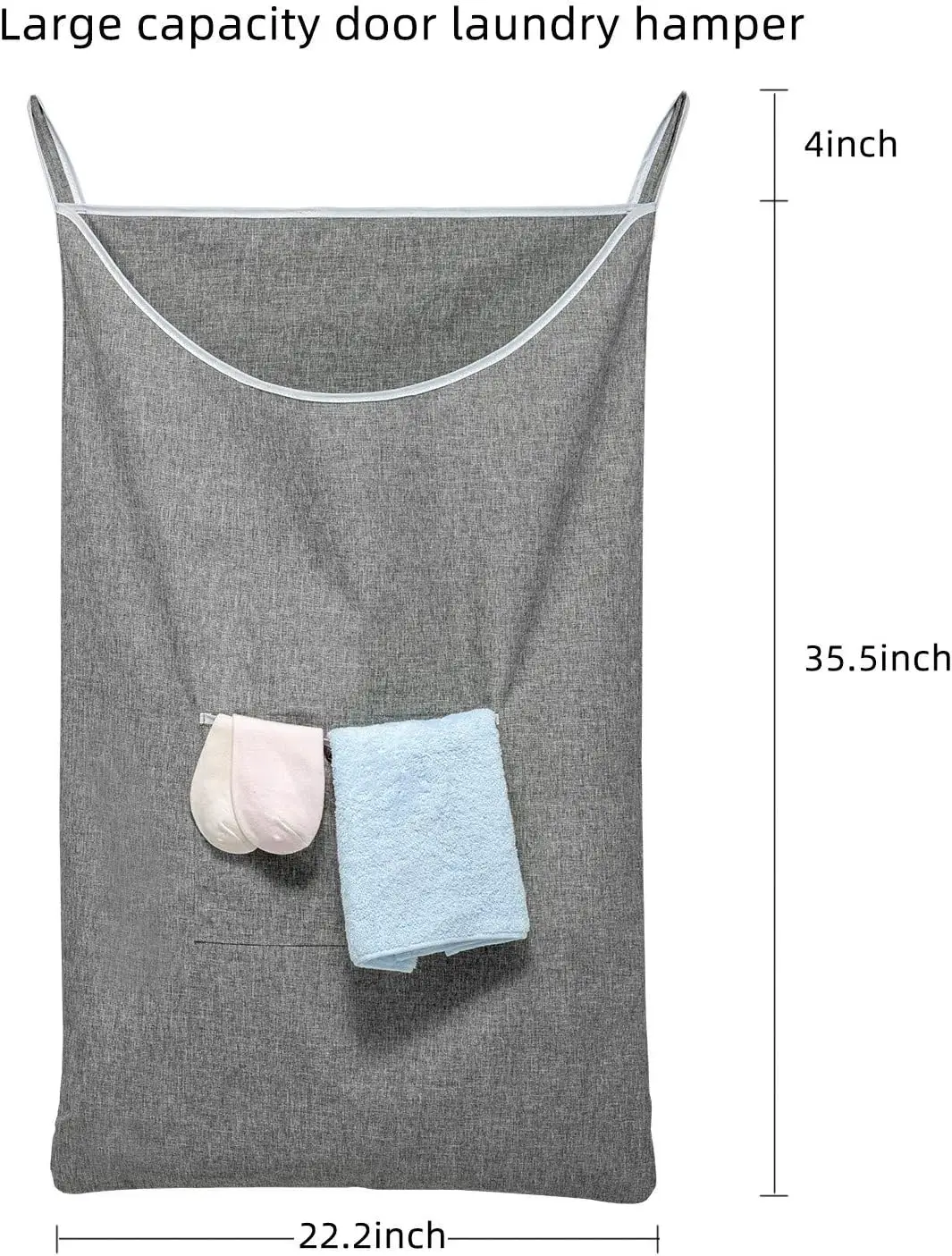 XL Hanging Laundry Hamper Bag Black Door Hanging Hamper with Large Openging  Door Laundry Basket
