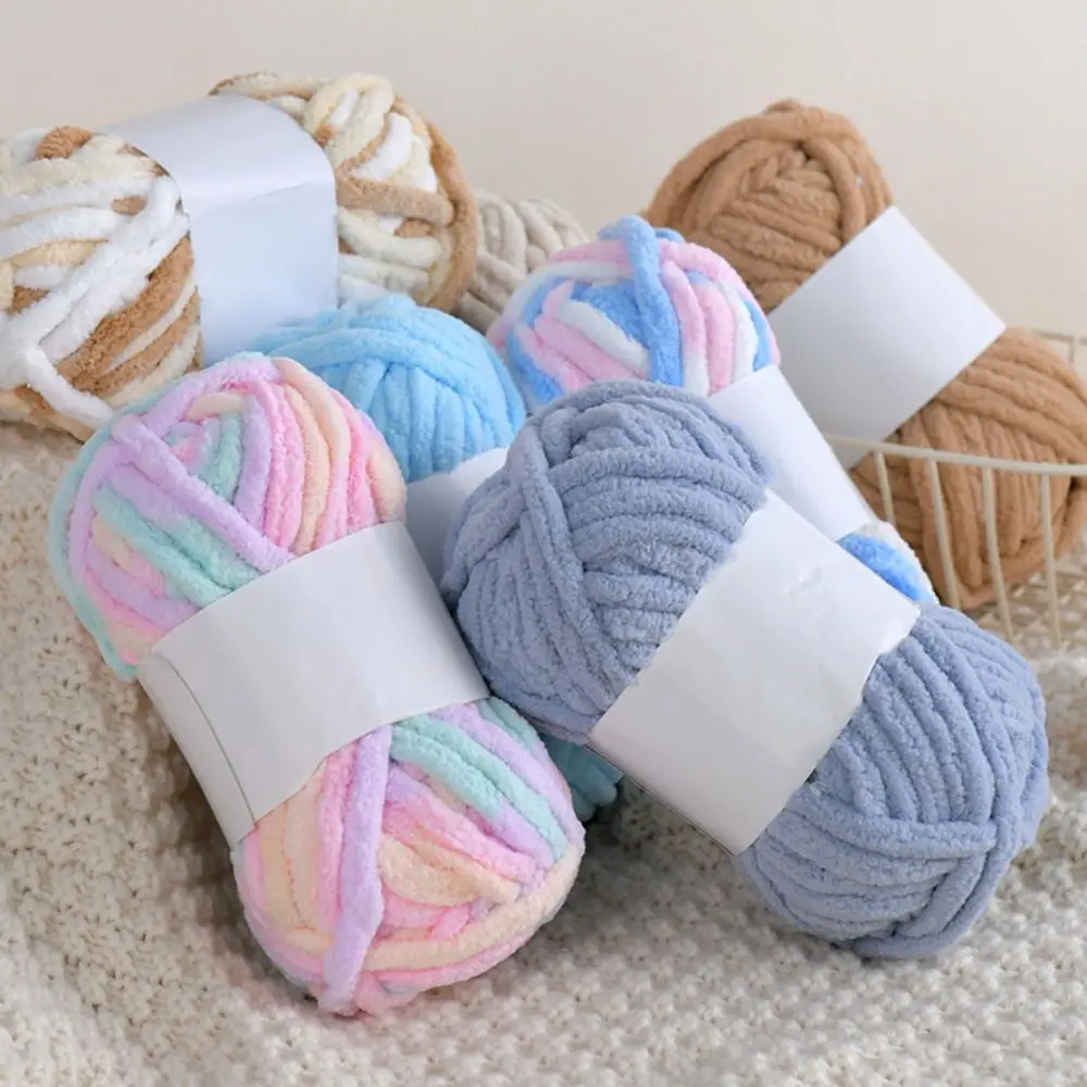 1Pcs Colorful Ice Strip Thread Yarn Coarse Wool Thread Thick Hand Knitting Yarn for Anti-Pilling DIY Crochet Scarf Thread
