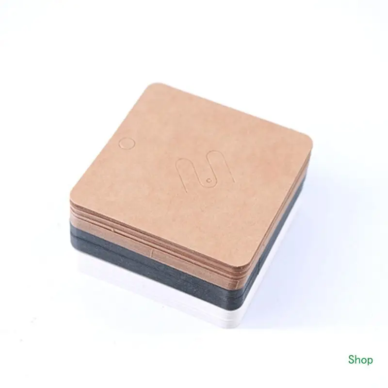 

Dropship 100Pcs/lot Brooch Display Holder Cards Brown Earring-Tags for Selling Jewelry