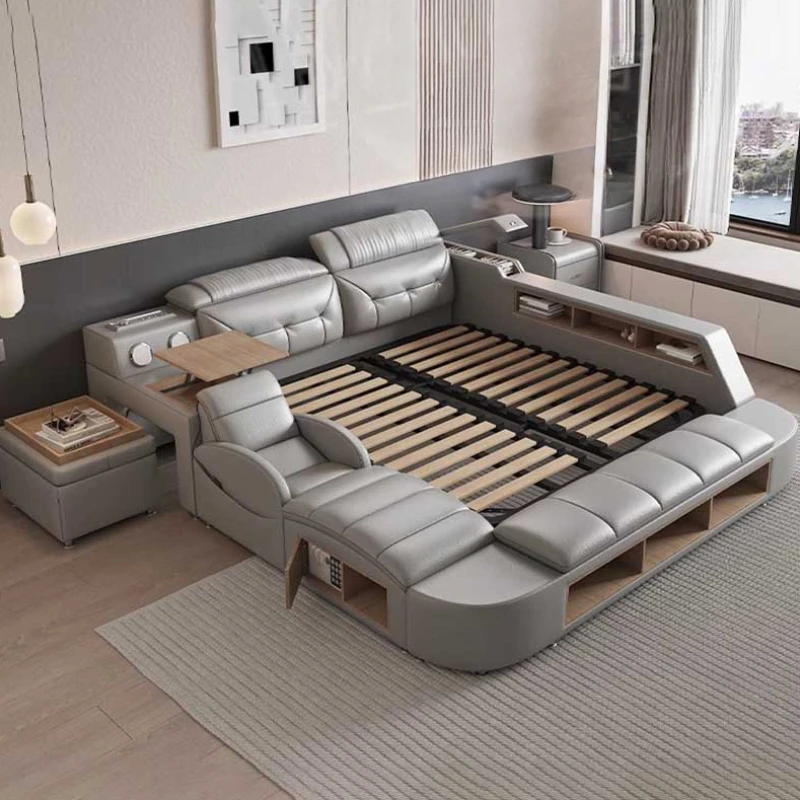 

Modern aesthetic Queen Double Bed King High End nordic Frame Double Bed modern Sleeping Cama Matrimonio Furniture For Bedroom