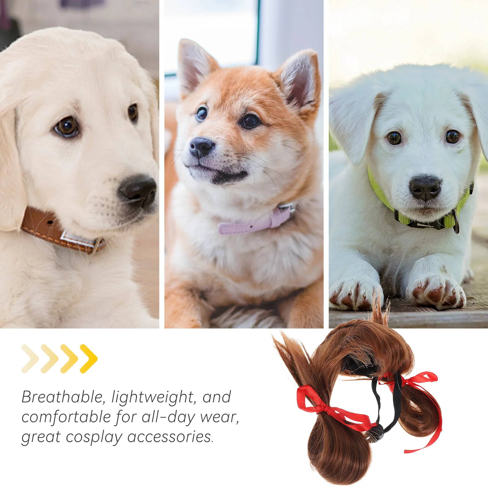 

1pcs Dog Headdress Stylish Nylon Fiber Pet Party Hairpiece Lightweight Breathable Creative Accessory For Cats Small Dogs