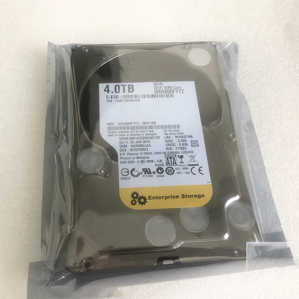 WD4000FYYZ 4T 3.5" Monitoring Desktop Hard Disk Enterprise Server 7200 RPM