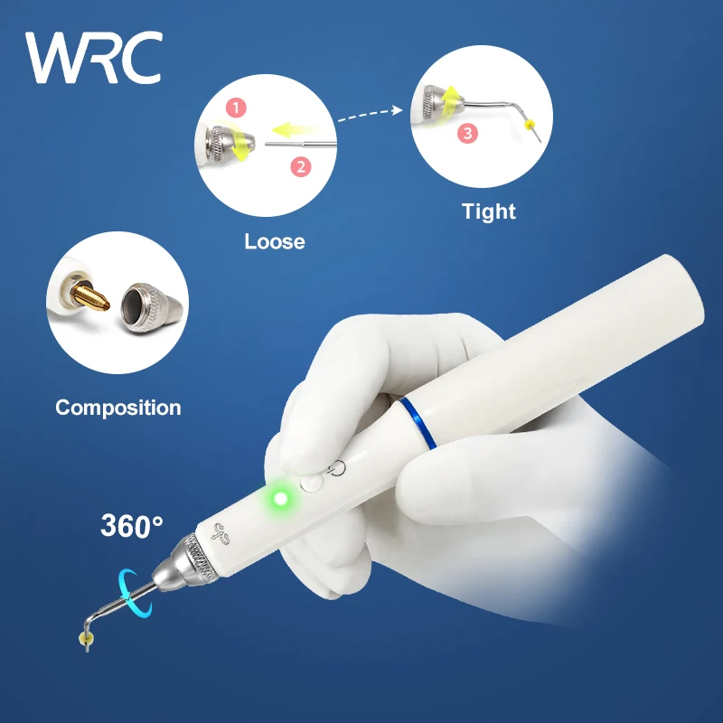 

WRC Rechargeable Dental Obturation Pen 360° Rotating Tip for Precision Modeling Orthodontic Prosthodontic Tool with Battery