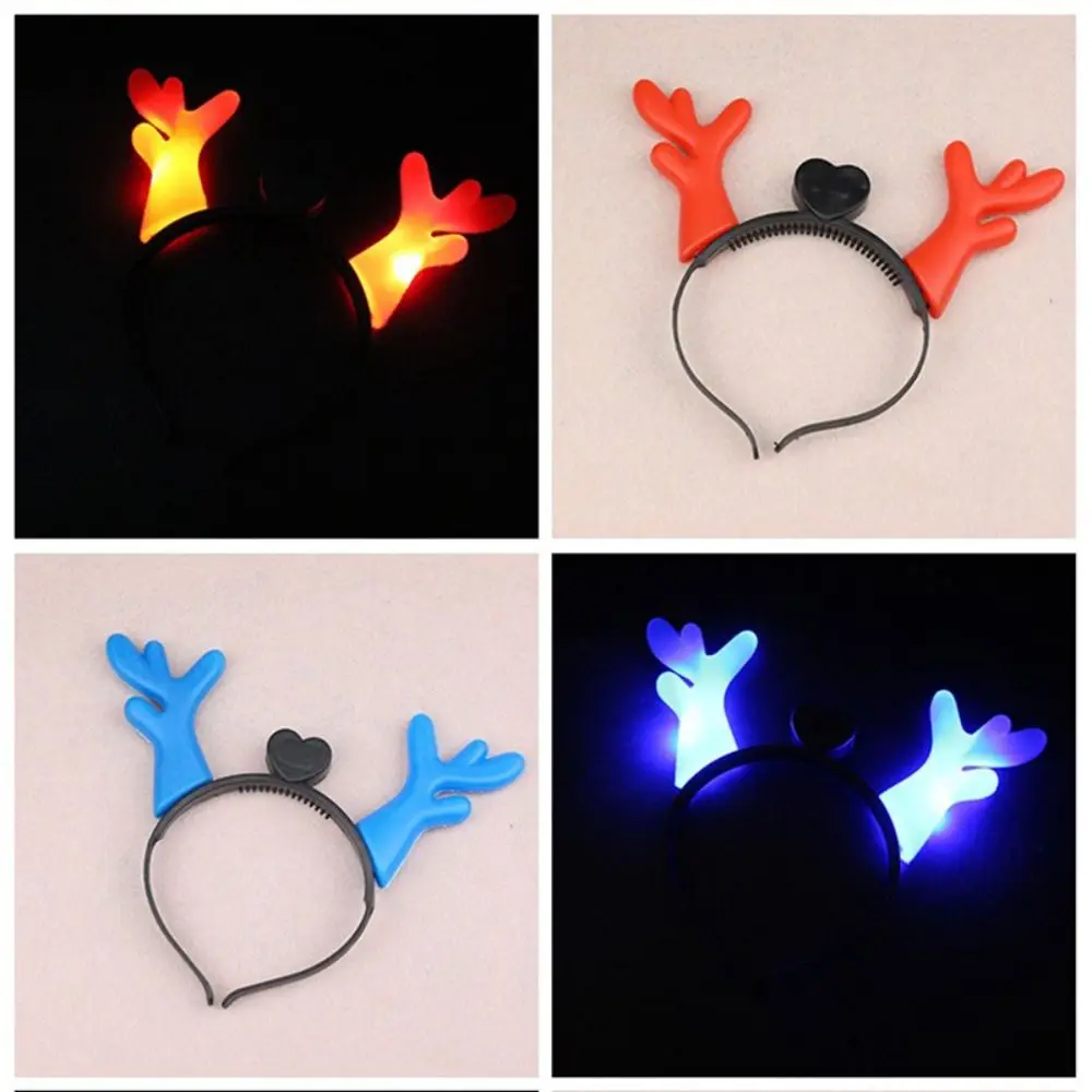 Fascia per capelli in corno di drago con luce a LED fasce per capelli in plastica stile coreano per capodanno copricapo luminoso copricapo natalizio femminile/per bambini