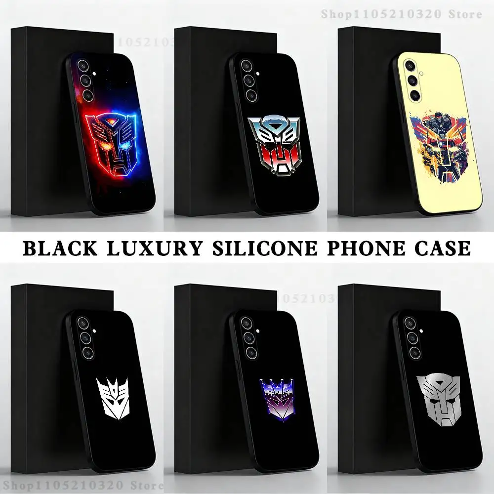 

T-TransformersS LOGO Phone Case For Samsung S25,S24 Ultra,S20,S30 plus,S22 plus,S23,S30 Ultra 5G Silicone Black Shell