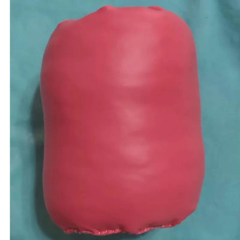 Man's Deep Pink PU leather Pocket Filled Cotton Puffy Tube No-wash Soft Elastic Sexy Sheath Underwear-style