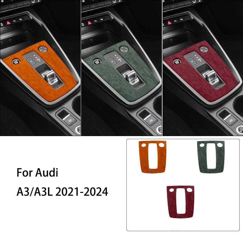 Suède versnellingspookpaneel afdekking voor Audi A3 A3L S3 8Y 2021-2025 auto-interieur accessoires centrale bediening versnellingspook frame