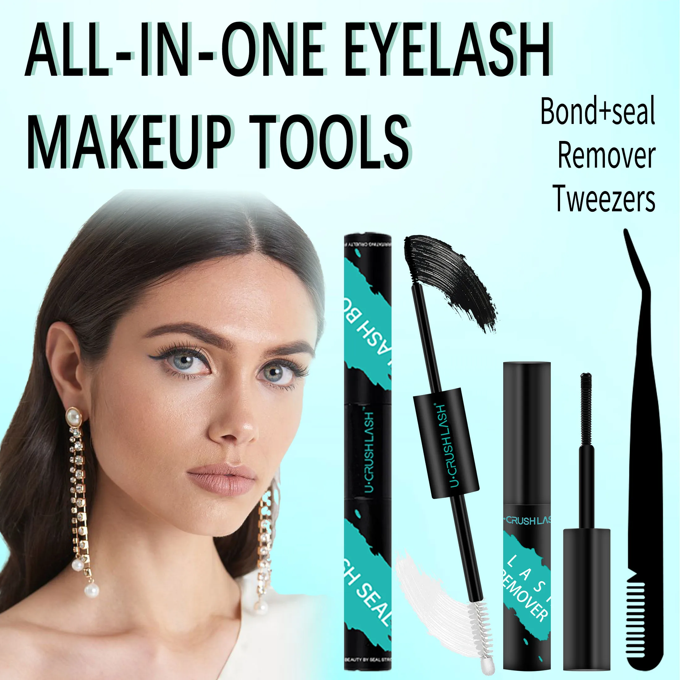 DIYクラスターまつげ接着剤メイクツールつけまつげ新ダブルヘッド2 in 1ボンド＆シールまつげ接着剤防水長持ち