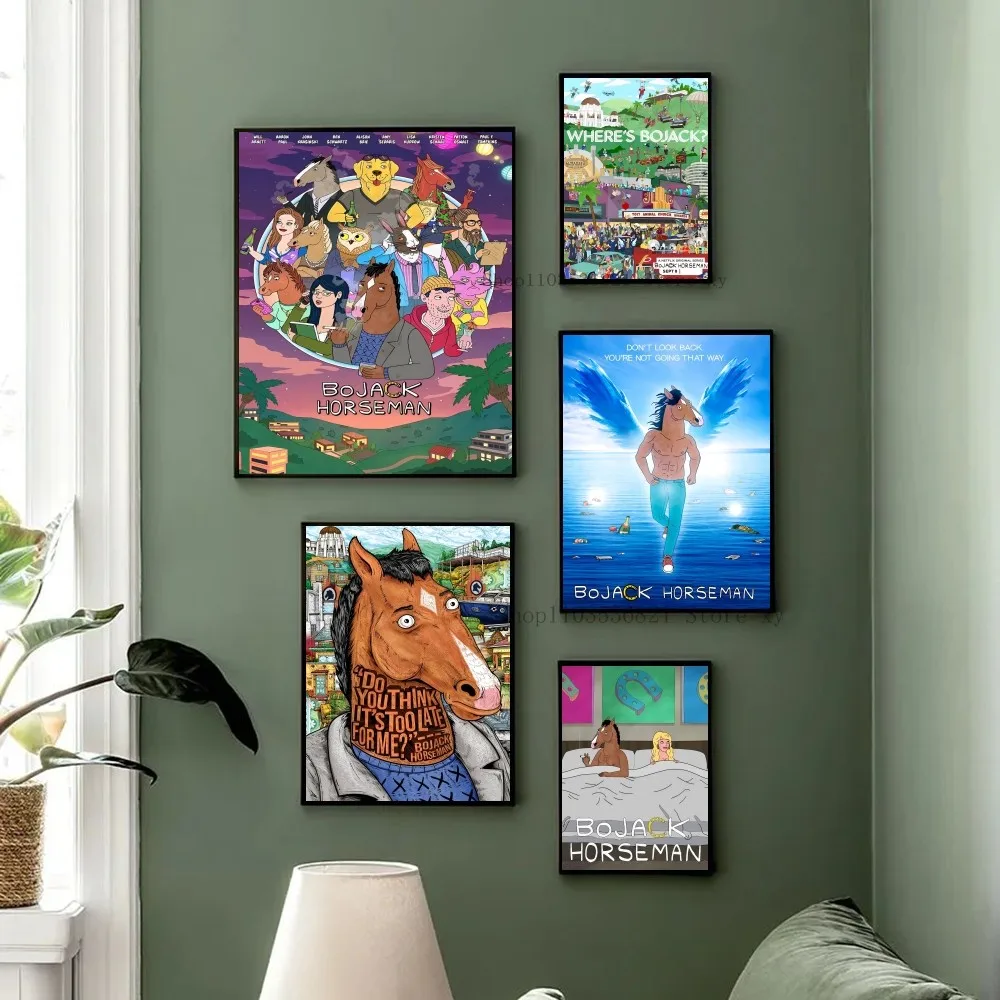 1PC Cartoon BoJack Horseman Poster Paper Print Home Living Room Bedroom Entrance Bar Restaurant Cafe Art Painting Decoration