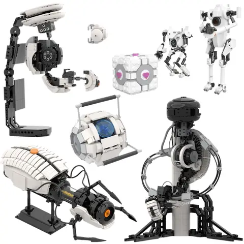 소설 게임 MOC 미래 과학 Apertured Portal 2 GLaDOS 아틀라스 및 P-Body 로봇 빌딩 블록 모델 DIY 어린이 퍼즐 장난감 선물 Best5