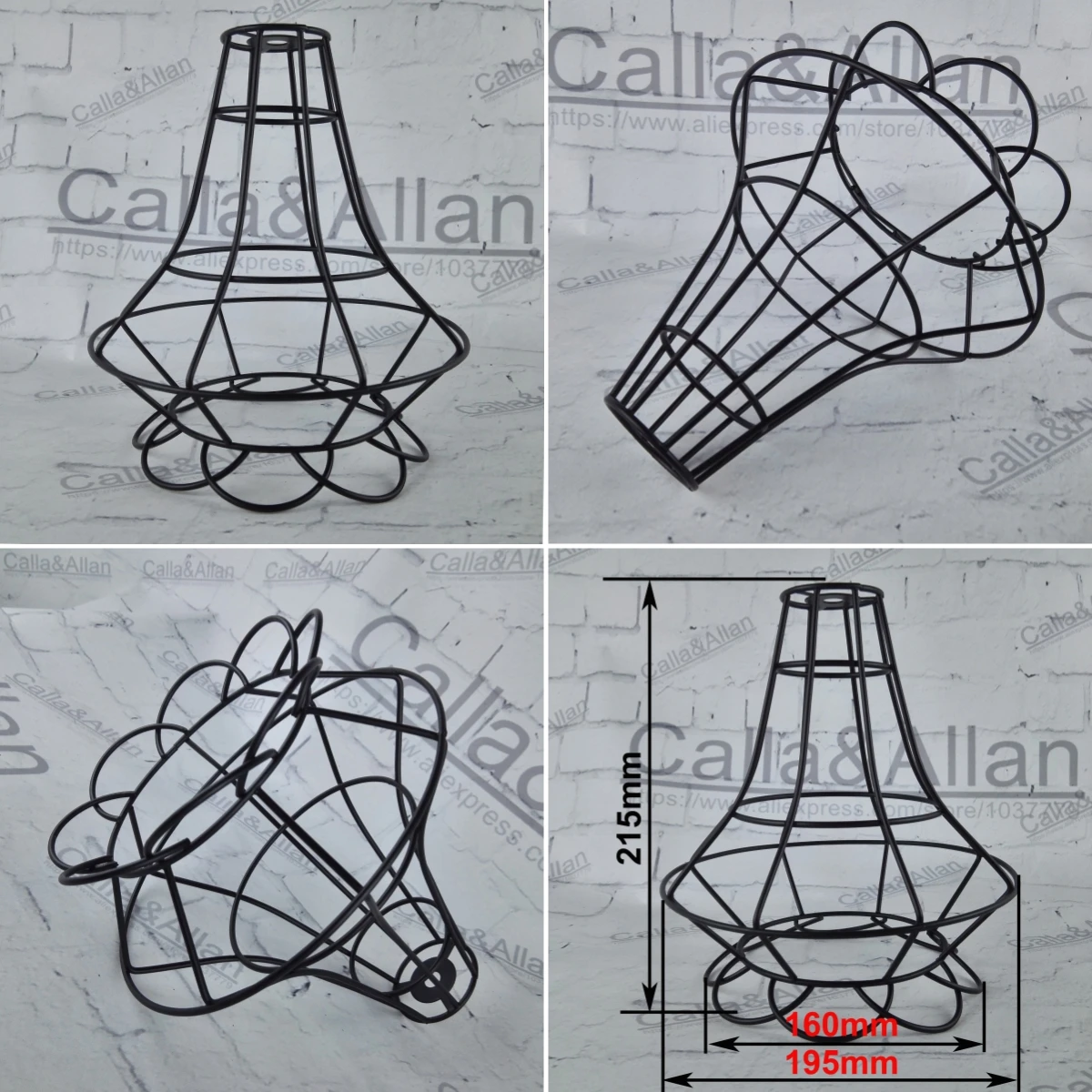 Vintage industrial style creative minimalist cage clothing store personalized iron lampshade shell DIY lighting accessories