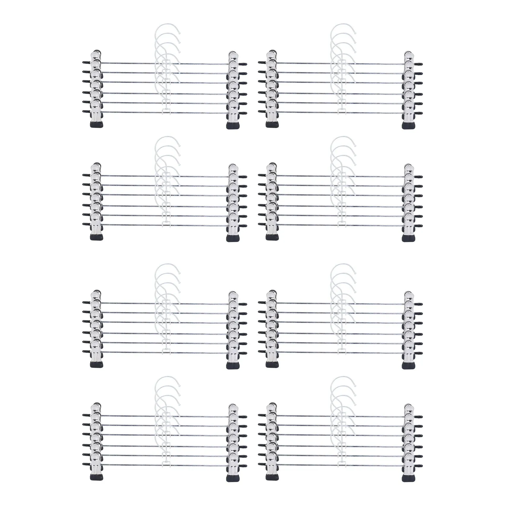 ABJI-48 PCS Skirt Hangers With Clips, Pants Hanger Metal Pant Hangers Space Saving For Pants Skirts Clothes