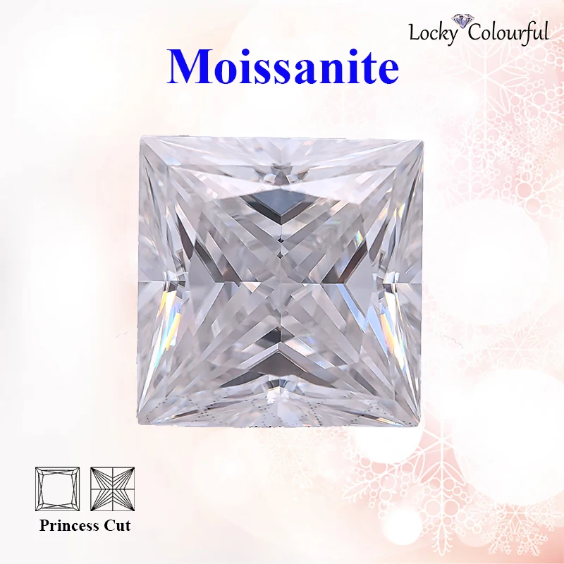 

Moissanite Princess Cut Wholesale Super D Color VVS1 Pass Diamond Test Charms for Jewelry Making Materials with GRA Certificate