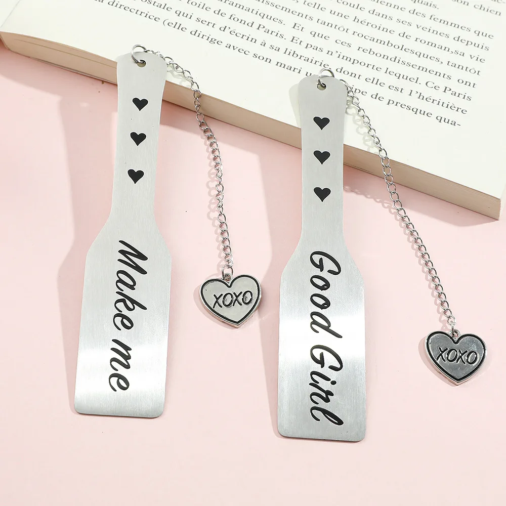 

Wine Bottle Shape Bookmark Metal Bookmarks With Heart Pendant Stainless Steel Book Page Marker Reading Accessories Stationery