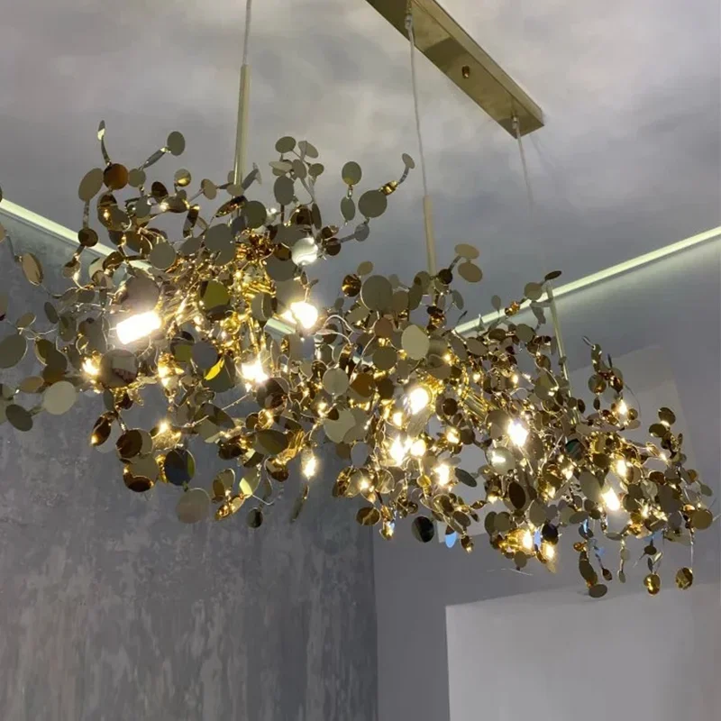 Modern Ceiling LED Chandelier Stainless Steel Lamp Home Living Room Bedroom Kitchen Hotel Chandelier Attic Indoor Lighting