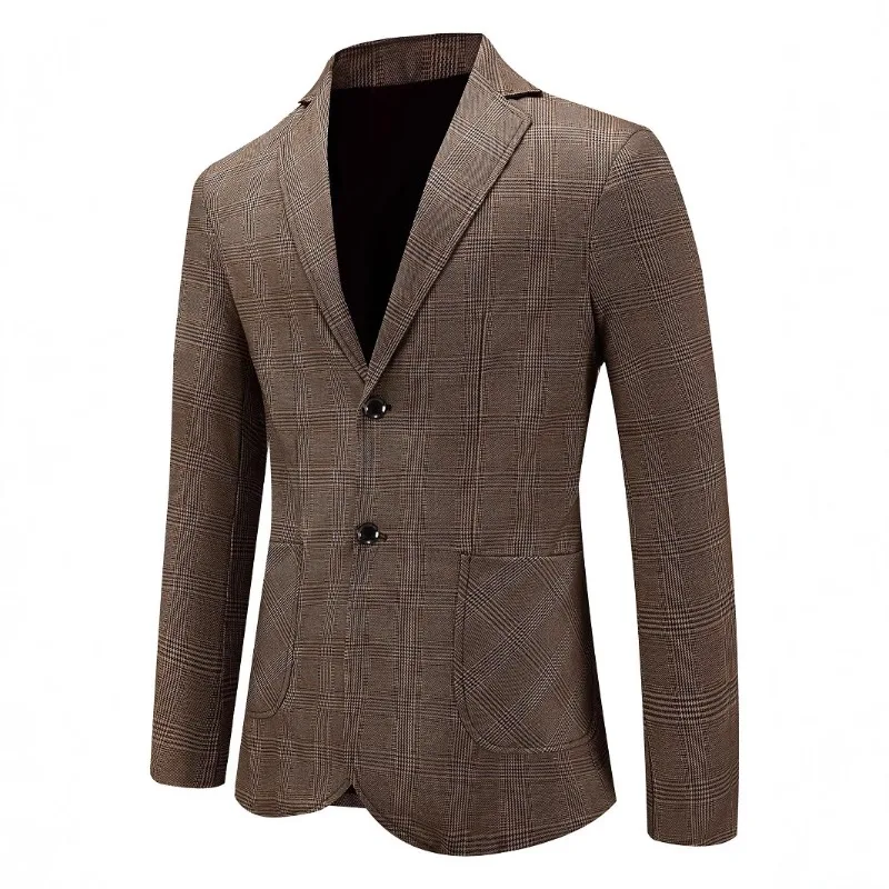 

Men's Spring and Autumn Business Casual Suit Jacket Single-breasted Lightweight Polyester Lapel Suit Jacket Fashion Personality