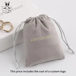 personalized color logo drawstring bag custom bagging bag jewelry pouch necklace bag suede bag skin care product pouch