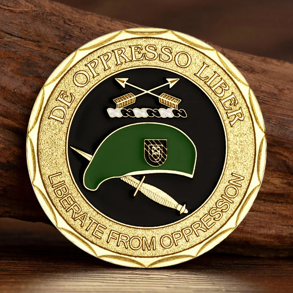 عملة تحدي مطلية بالذهب للقوات الخاصة لجيش الولايات المتحدة تحرير من المهملات العملات التذكارية للقبعات الخضراء