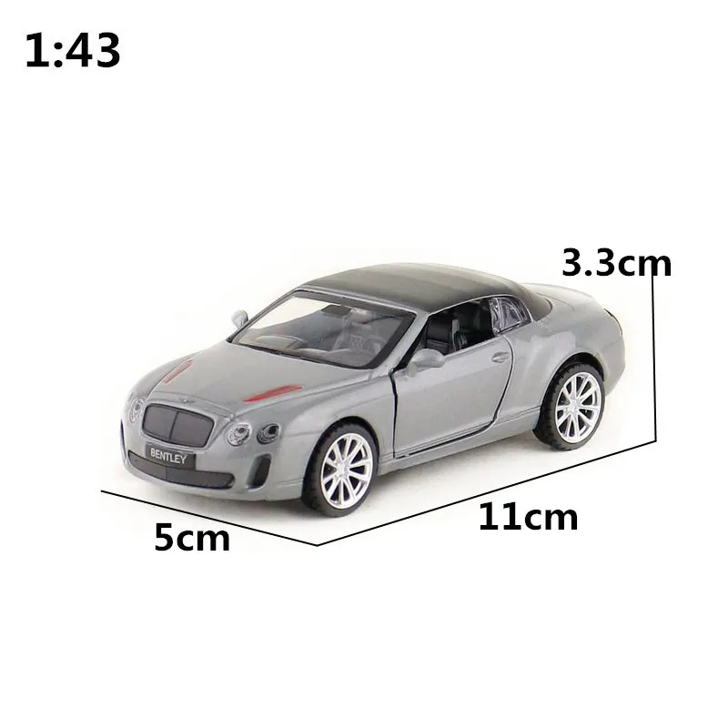 1/43 Bentley Continental ISR Diecast Miniature Metal Toy Model Supersports Pull Back Doors Openable Collection Match Box Boy