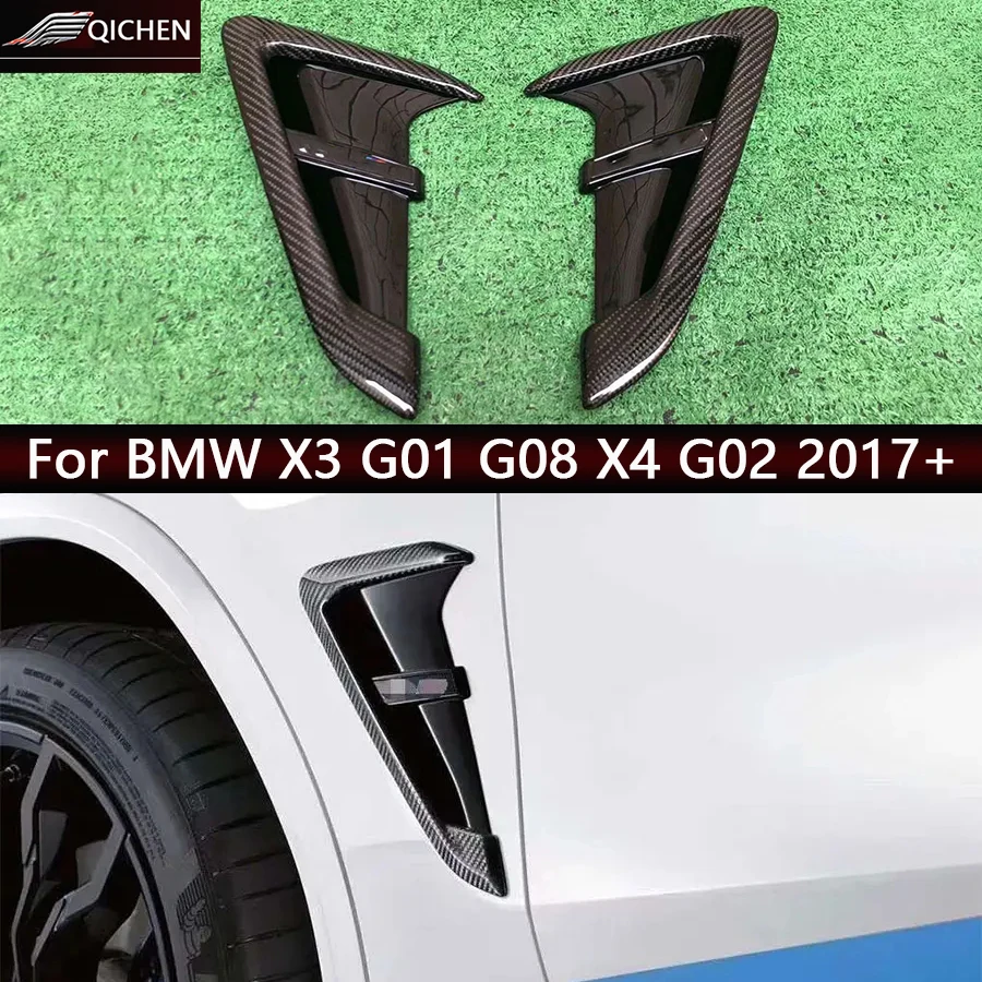 

For BMW X3 G01 G08 X4 G02 Sport CarbonFiber Auto Fender Side Air Vent Outlet Cover Trim Fit Upgrade Car Accessories body kit
