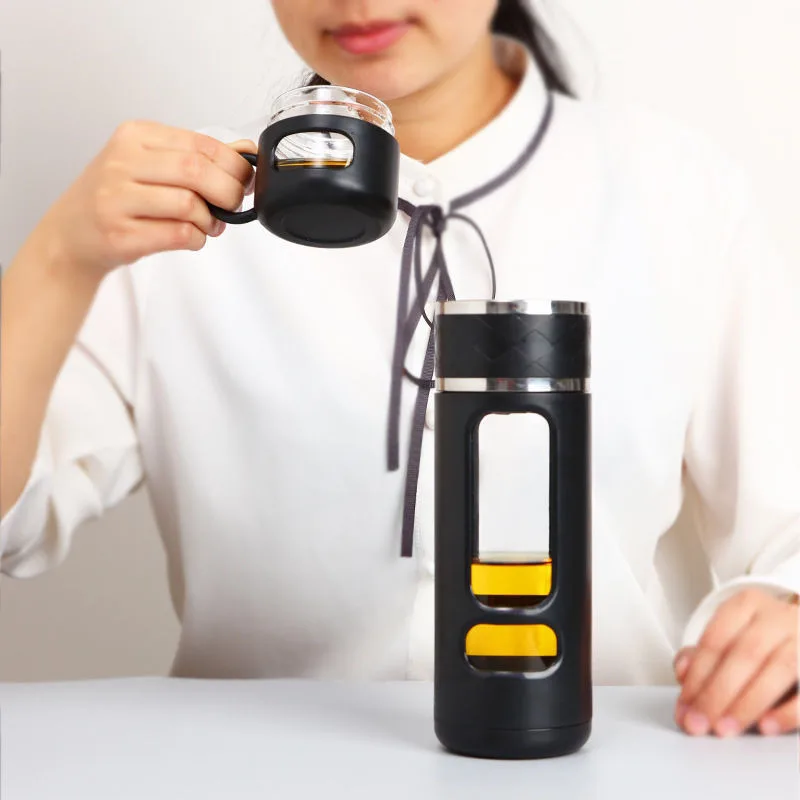 Tea Water Separation 520ML Tea Cup Water Dishes Tea Double -layer Insulation Water Cup Portable Filtering Cup thermal