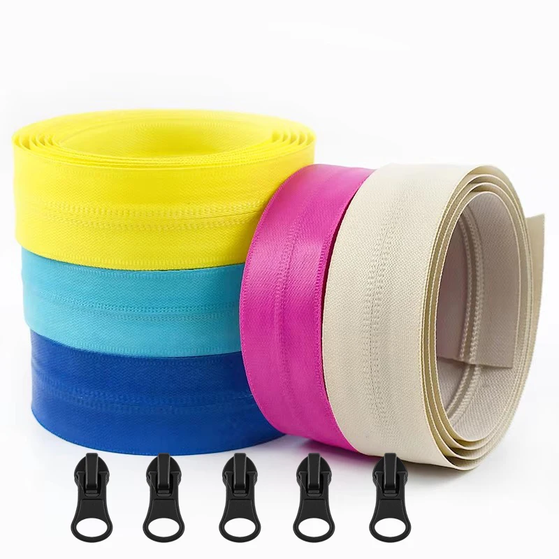 1-5M Meetee 5 # Cerniera Impermeabile In Nylon Con Cursore Con Cerniera Inversa Cerniere In Rotolo Di Plastica Chiusura Per Vestiti Zip Borse Accessori Per Cucire-image