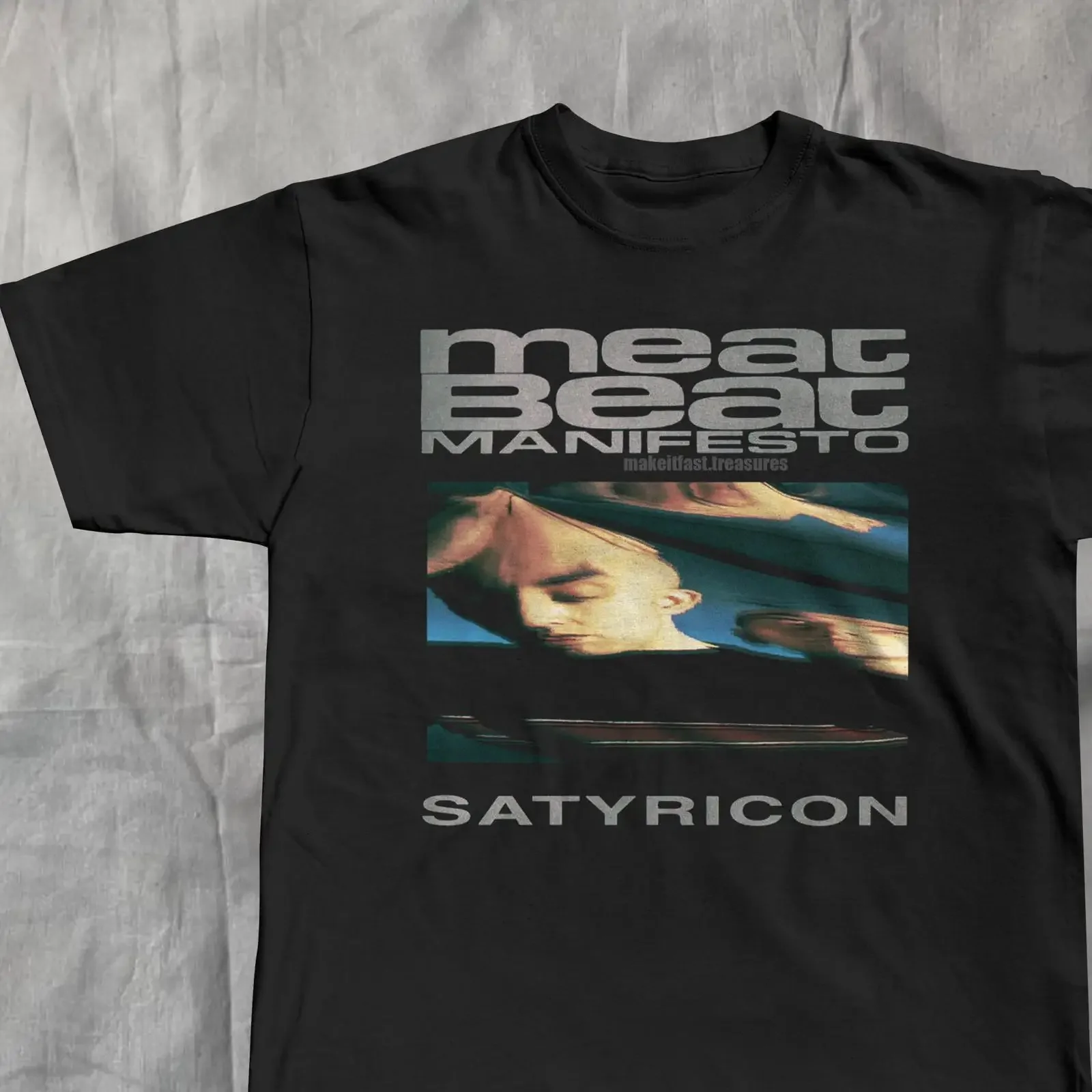 meat beat manifesto T Shirt satyricon leftfield breakbeat industrial christmas tee vintage Washed Versatile Slightly
