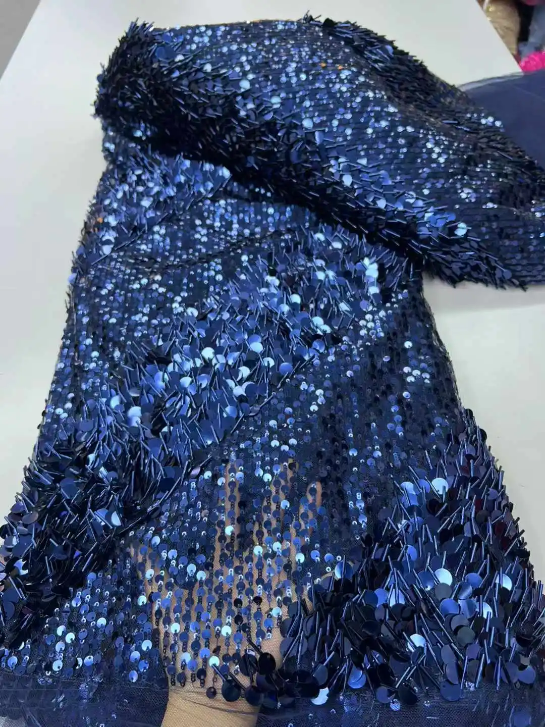 Africa Nigerian Beaded French Mesh Lace With Sequins High Quality 2025 Embroidery Lace Sequins Lace For Wedding Dresses Women